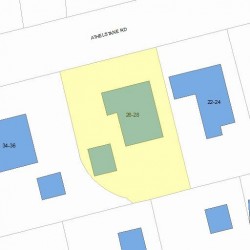 28 Athelstane Rd, Newton MA  02459-2419 plot plan