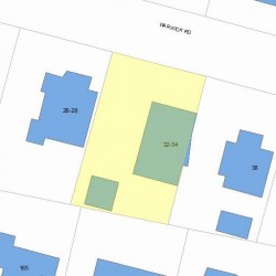 32 Warwick Rd, Newton MA  02465-1724 plot plan