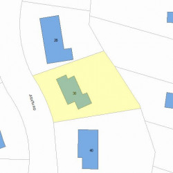 36 Judith Rd, Newton MA  02459-1716 plot plan