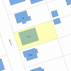 42 Dalby St, Newton MA  02458-1031 plot plan