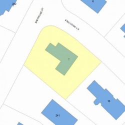 7 Spaulding Ln, Newton MA  02459-3407 plot plan