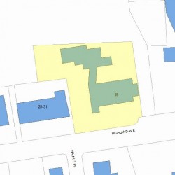 19 Highland Ave, Newton MA  02460-1852 plot plan