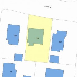 204 Homer St, Newton MA  02459-1435 plot plan