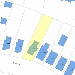 287 Tremont St, Newton MA  02458-2113 plot plan