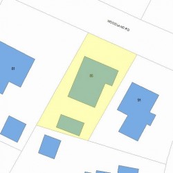 85 Woodland Rd, Newton MA  02466-2332 plot plan