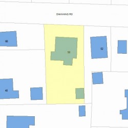 58 Channing Rd, Newton MA  02459-1115 plot plan