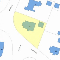 24 Carlton Rd, Newton MA  02468-1904 plot plan