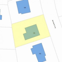 129 Beaumont Ave, Newton MA  02460-2315 plot plan