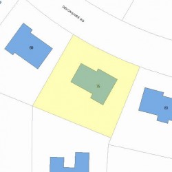 75 Devonshire Rd, Newton MA  02468-2218 plot plan