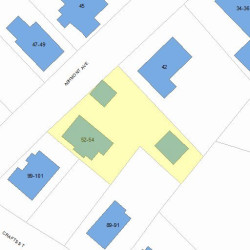 54 Ashmont Ave, Newton MA  02458-1208 plot plan