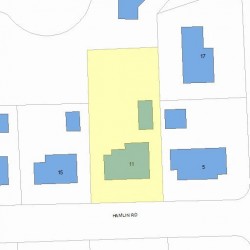 11 Hamlin Rd, Newton MA  02459-1001 plot plan