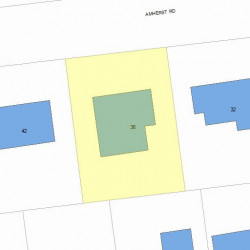 36 Amherst Rd, Newton MA  02468-2302 plot plan