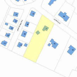 41 Aspen Ave, Newton MA  02466-3002 plot plan