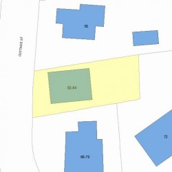 62 Cottage St, Newton MA  02464-1252 plot plan