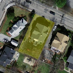 71 Woodland Rd, Newton MA  02466-2332 aerial view