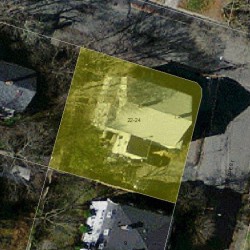 22 Elmwood St, Newton MA  02458-2039 aerial view