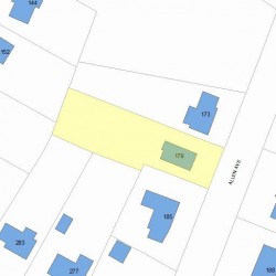 179 Allen Ave, Newton MA  02468-1734 plot plan