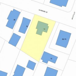 74 Gardner St, Newton MA  02458-1405 plot plan