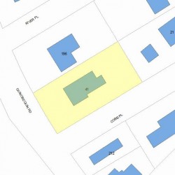 41 Cobb Pl, Newton MA  02468-1802 plot plan