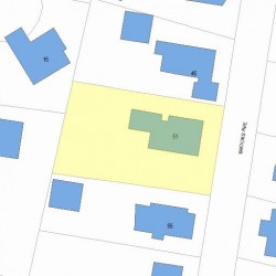 51 Brooks Ave, Newton MA  02460-1535 plot plan