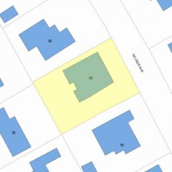 69 Hillside Ave, Newton MA  02465-2543 plot plan