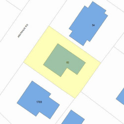 60 Arapahoe Rd, Newton MA  02465-2203 plot plan