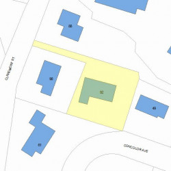 92 Claremont St, Newton MA  02458-1978 plot plan