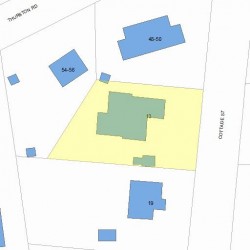 13 Cottage St, Newton MA  02464-1254 plot plan