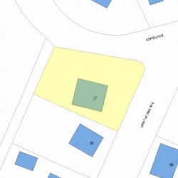 27 Aspen Ave, Newton MA  02466-3022 plot plan