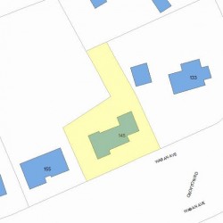 145 Waban Ave, Newton MA  02468-2101 plot plan