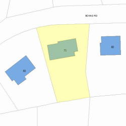 73 Bonad Rd, Newton MA  02465-2948 plot plan