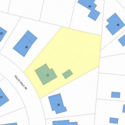 32 Rockledge Rd, Newton MA  02461-1800 plot plan