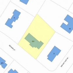 880 Dedham St, Newton MA  02459-3421 plot plan