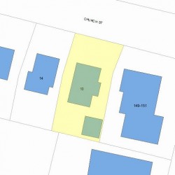 10 Church St, Newton MA  02458-2016 plot plan