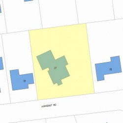 27 Amherst Rd, Newton MA  02468-2301 plot plan