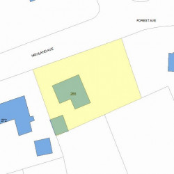 266 Highland Ave, Newton MA  02465-2514 plot plan