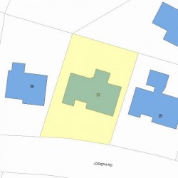 33 Joseph Rd, Newton MA  02460-1121 plot plan