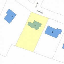 75 Aspen Ave, Newton MA  02466-3003 plot plan