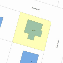 22 Elmwood St, Newton MA  02458-2039 plot plan