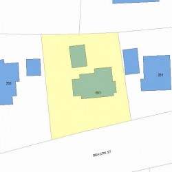 693 Beacon St, Newton MA  02459-1901 plot plan