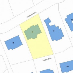 85 Huntington Rd, Newton MA  02458-2416 plot plan