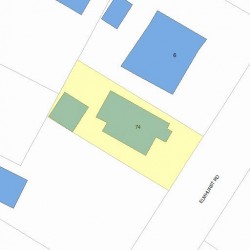 74 Elmhurst Rd, Newton MA  02458-2234 plot plan