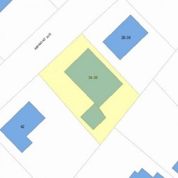 36 Ashmont Ave, Newton MA  02458-1208 plot plan