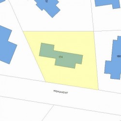 174 Highland St, Newton MA  02465-2412 plot plan