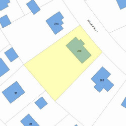 210 Bellevue St, Newton MA  02458-1813 plot plan