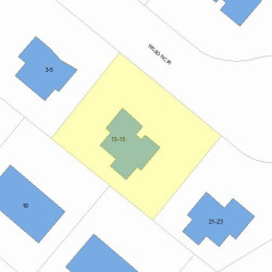 13 Wilson Cir, Newton MA  02461-1111 plot plan