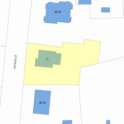 12 Cottage St, Newton MA  02464-1247 plot plan