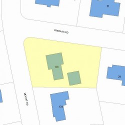 126 Moffat Rd, Newton MA  02468-1132 plot plan