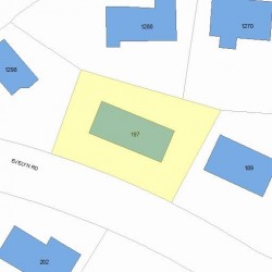 197 Evelyn Rd, Newton MA  02468-1022 plot plan