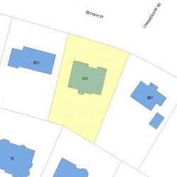 859 Dedham St, Newton MA  02459-3413 plot plan